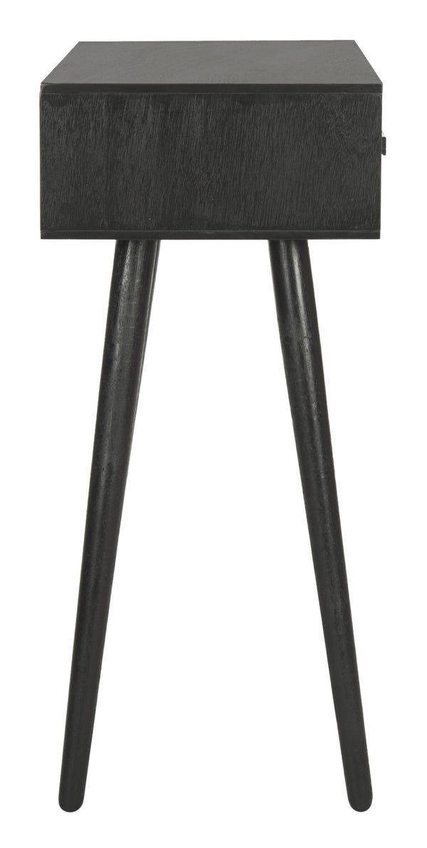 Safavieh Dean 2-Drawer Console Table – Retro-Modern Charm For Entryways, Living Rooms & Smart Storage Solutions Black COF5701D