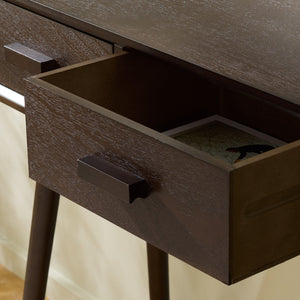 Dean Vintage-Inspired 2-Drawer Coffee Table With Smooth-Glide Storage, Pine/Mdf Durable Finish