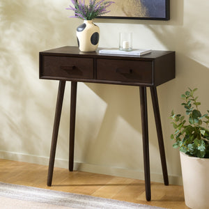 Dean Vintage-Inspired 2-Drawer Coffee Table With Smooth-Glide Storage, Pine/Mdf Durable Finish