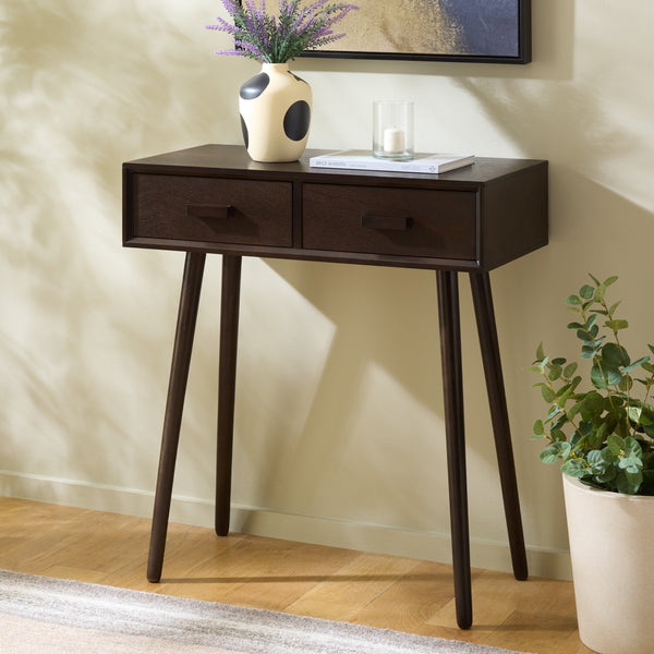 Dean Vintage-Inspired 2-Drawer Coffee Table With Smooth-Glide Storage, Pine/Mdf Durable Finish