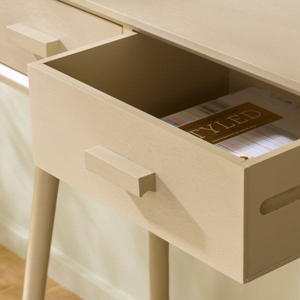 Dean Vintage-Inspired 2-Drawer Coffee Table With Smooth-Glide Storage, Pine/Mdf Durable Finish