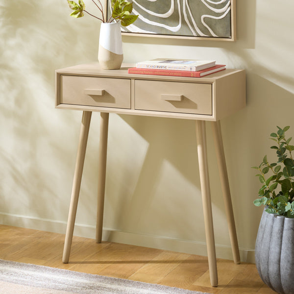 Dean Vintage-Inspired 2-Drawer Coffee Table With Smooth-Glide Storage, Pine/Mdf Durable Finish
