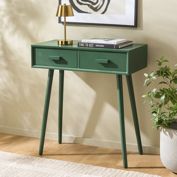 Dean Vintage-Inspired 2-Drawer Coffee Table With Smooth-Glide Storage, Pine/Mdf Durable Finish