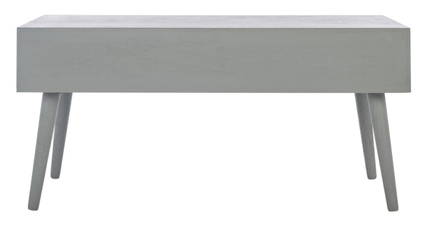 Safavieh Mozart Mid Century Coffee Table With 2 Drawers – Stylish Storage Solution For Cozy Living Spaces Distressed Grey COF5702D