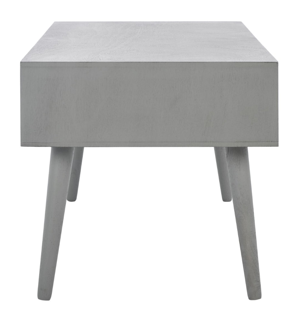 Safavieh Mozart Mid Century Coffee Table With 2 Drawers – Stylish Storage Solution For Cozy Living Spaces Distressed Grey COF5702D