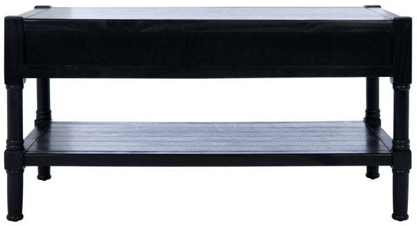 Safavieh Filbert Contemporary 2 Drawer Coffee Table With Storage Shelf For Stylish Living Room Organization Black COF5703B