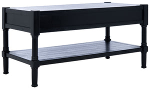 Safavieh Filbert Contemporary 2 Drawer Coffee Table With Storage Shelf For Stylish Living Room Organization Black COF5703B