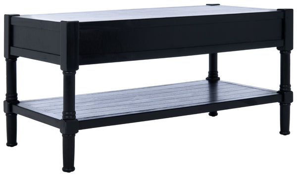 Safavieh Filbert Contemporary 2 Drawer Coffee Table With Storage Shelf For Stylish Living Room Organization Black COF5703B