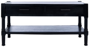 Safavieh Filbert Contemporary 2 Drawer Coffee Table With Storage Shelf For Stylish Living Room Organization Black COF5703B