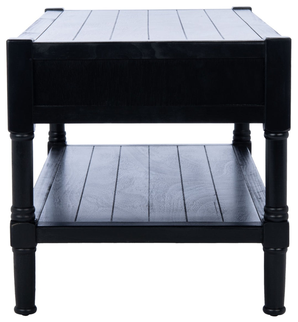 Safavieh Filbert Contemporary 2 Drawer Coffee Table With Storage Shelf For Stylish Living Room Organization Black COF5703B