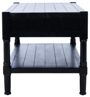 Safavieh Filbert Contemporary 2 Drawer Coffee Table With Storage Shelf For Stylish Living Room Organization Black COF5703B