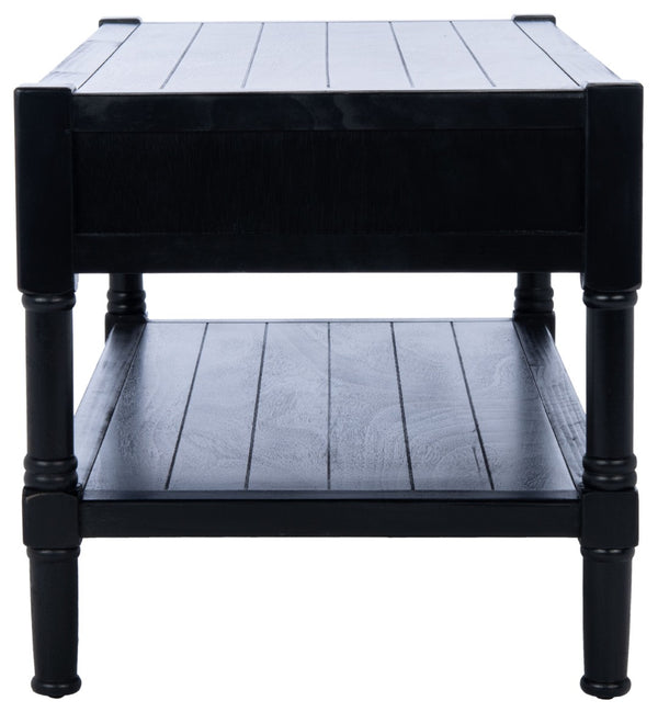 Safavieh Filbert Contemporary 2 Drawer Coffee Table With Storage Shelf For Stylish Living Room Organization Black COF5703B