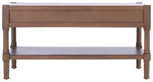 Safavieh Filbert Contemporary 2 Drawer Coffee Table With Storage Shelf For Stylish Living Room Organization Brown COF5703C