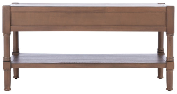 Safavieh Filbert Contemporary 2 Drawer Coffee Table With Storage Shelf For Stylish Living Room Organization Brown COF5703C