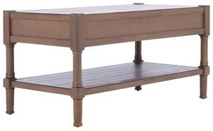 Safavieh Filbert Contemporary 2 Drawer Coffee Table With Storage Shelf For Stylish Living Room Organization Brown COF5703C