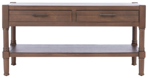 Safavieh Filbert Contemporary 2 Drawer Coffee Table With Storage Shelf For Stylish Living Room Organization Brown COF5703C