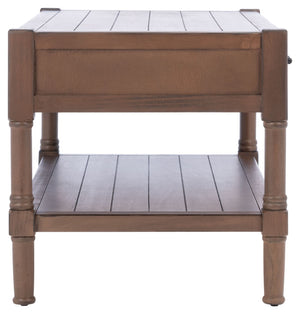 Safavieh Filbert Contemporary 2 Drawer Coffee Table With Storage Shelf For Stylish Living Room Organization Brown COF5703C
