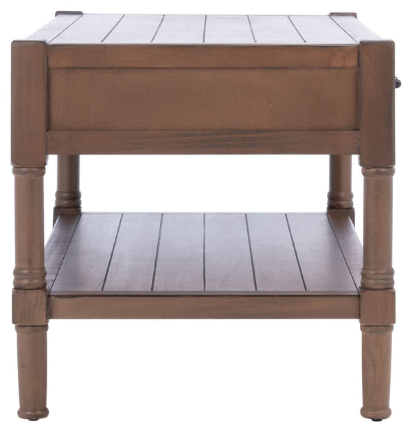 Safavieh Filbert Contemporary 2 Drawer Coffee Table With Storage Shelf For Stylish Living Room Organization Brown COF5703C