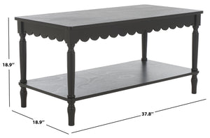 Safavieh Haven Coffee Table - Elegant Wooden Design With Spacious Surface And Unique Natural Grain Charm Matte Black , Wood Cof5704b