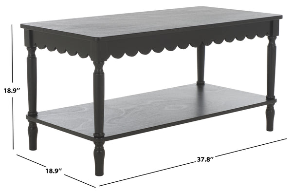Safavieh Haven Coffee Table - Elegant Wooden Design With Spacious Surface And Unique Natural Grain Charm Matte Black , Wood Cof5704b