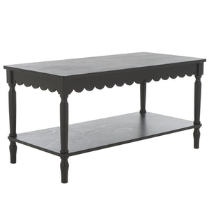 Safavieh Haven Coffee Table - Elegant Wooden Design With Spacious Surface And Unique Natural Grain Charm Matte Black , Wood Cof5704b
