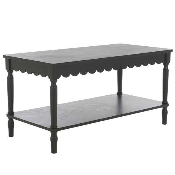 Safavieh Haven Coffee Table - Elegant Wooden Design With Spacious Surface And Unique Natural Grain Charm Matte Black , Wood Cof5704b