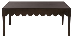 Neha Coffee Table With Solid Wood Frame And Smooth Veneer Top — Warm Rich Finish, Timeless Design