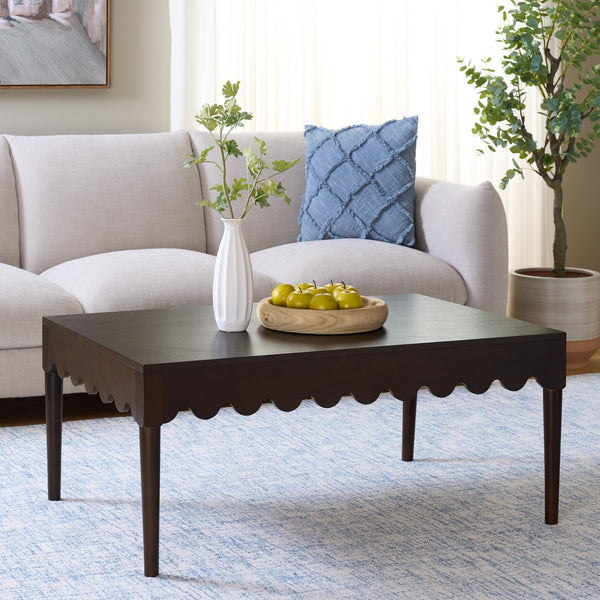 Neha Coffee Table With Solid Wood Frame And Smooth Veneer Top — Warm Rich Finish, Timeless Design