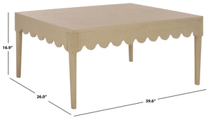 Neha Coffee Table With Solid Wood Frame And Smooth Veneer Top — Warm Rich Finish, Timeless Design