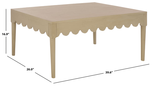 Neha Coffee Table With Solid Wood Frame And Smooth Veneer Top — Warm Rich Finish, Timeless Design