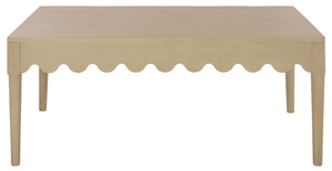 Neha Coffee Table With Solid Wood Frame And Smooth Veneer Top — Warm Rich Finish, Timeless Design