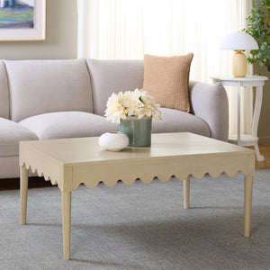 Neha Coffee Table With Solid Wood Frame And Smooth Veneer Top — Warm Rich Finish, Timeless Design