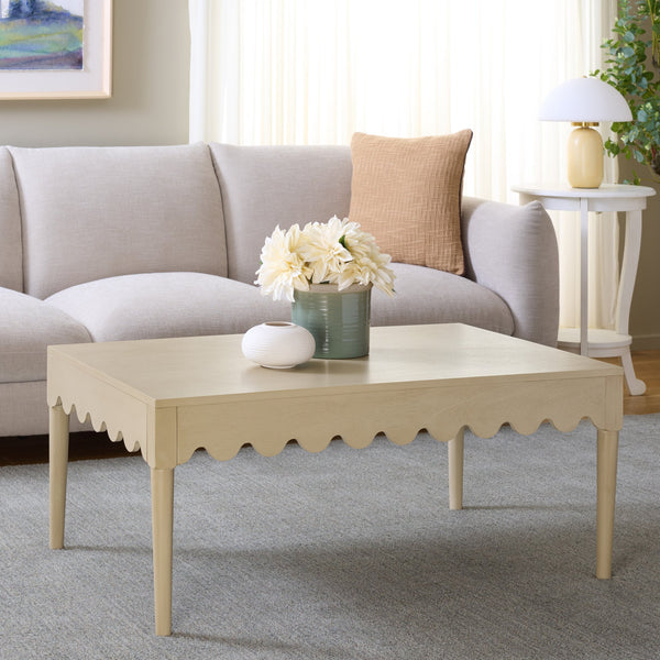 Neha Coffee Table With Solid Wood Frame And Smooth Veneer Top — Warm Rich Finish, Timeless Design