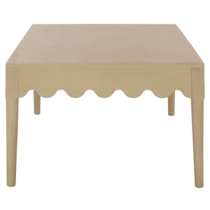 Neha Coffee Table With Solid Wood Frame And Smooth Veneer Top — Warm Rich Finish, Timeless Design