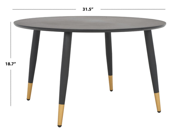 Safavieh Beck Round Coffee Table - Modern Jet Black Design With Glamorous Gold Accents For Chic Living Spaces COF5801A