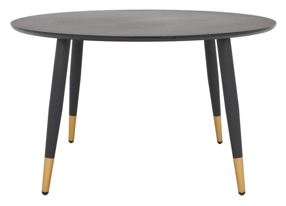 Safavieh Beck Round Coffee Table - Modern Jet Black Design With Glamorous Gold Accents For Chic Living Spaces COF5801A