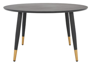 Safavieh Beck Round Coffee Table - Modern Jet Black Design With Glamorous Gold Accents For Chic Living Spaces COF5801A