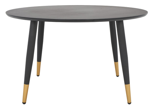 Safavieh Beck Round Coffee Table - Modern Jet Black Design With Glamorous Gold Accents For Chic Living Spaces COF5801A
