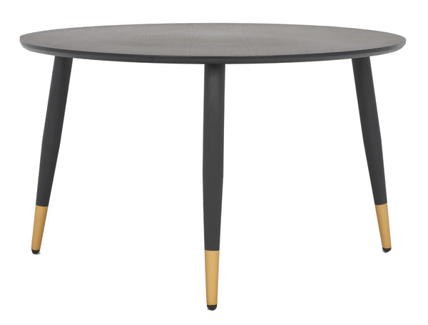 Safavieh Beck Round Coffee Table - Modern Jet Black Design With Glamorous Gold Accents For Chic Living Spaces COF5801A