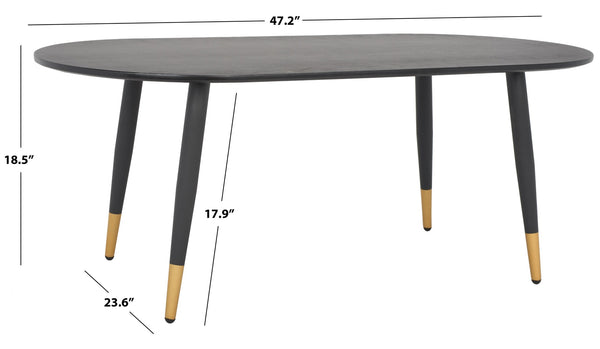 Safavieh Ames Oval Coffee Table – Contemporary Black & Gold Accent Design For Modern Glam Living Spaces COF5802A