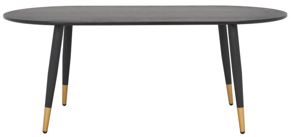 Safavieh Ames Oval Coffee Table – Contemporary Black & Gold Accent Design For Modern Glam Living Spaces COF5802A