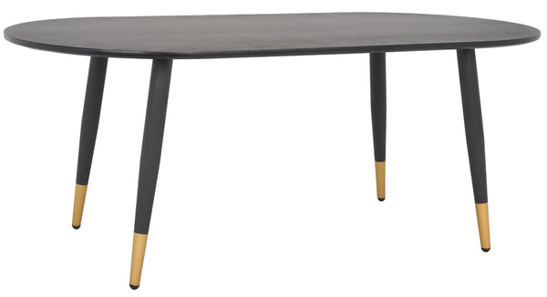 Safavieh Ames Oval Coffee Table – Contemporary Black & Gold Accent Design For Modern Glam Living Spaces COF5802A
