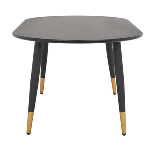 Safavieh Ames Oval Coffee Table – Contemporary Black & Gold Accent Design For Modern Glam Living Spaces COF5802A