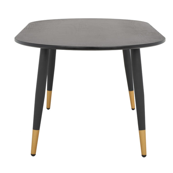 Safavieh Ames Oval Coffee Table – Contemporary Black & Gold Accent Design For Modern Glam Living Spaces COF5802A
