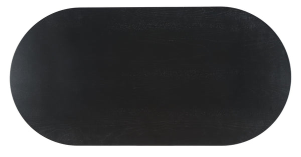Safavieh Ames Oval Coffee Table – Contemporary Black & Gold Accent Design For Modern Glam Living Spaces COF5802A