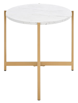 Safavieh Taliyah Oval Coffee Table - Modern Faux Marble With Gold Legs, Elegant Centerpiece For Living Rooms COF5803B