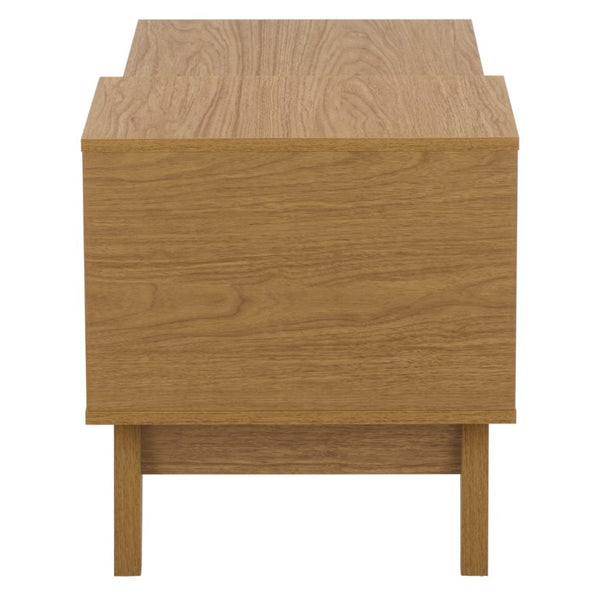 Safavieh Demora Upholstered Coffee Table with Asymmetrical Open Shelf for Modern Living Rooms COF5900A
