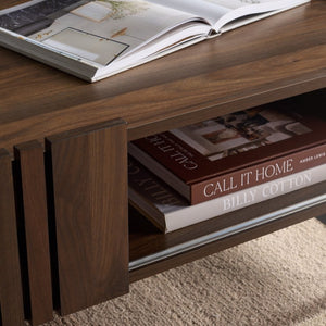 Safavieh Oona Rattan Panel Storage Coffee Table with Sliding Door for Bohemian Living Rooms COF5901B-2BX