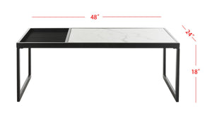 Safavieh Zuri Modern Marble Coffee Table - Stylish Monochrome Centerpiece For Contemporary Living Spaces COF6200A