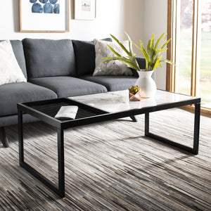 Safavieh Zuri Modern Marble Coffee Table - Stylish Monochrome Centerpiece For Contemporary Living Spaces COF6200A
